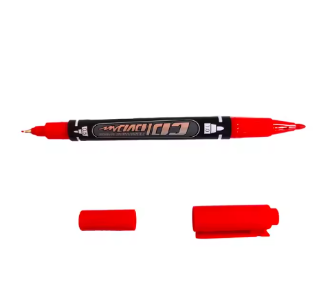 MARKER permanent, 2 fine points, 0.4/1.0mm, red