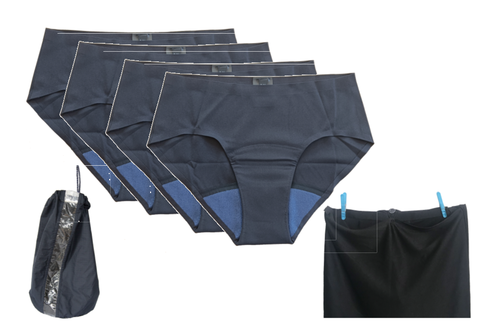 MENSTRUAL UNDERWEAR, reusable, size 2 + laundry kit