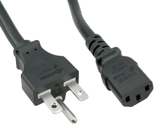 POWER CORD, 5m, 10A, 230V, NEMA 6-15, C13 plug, black