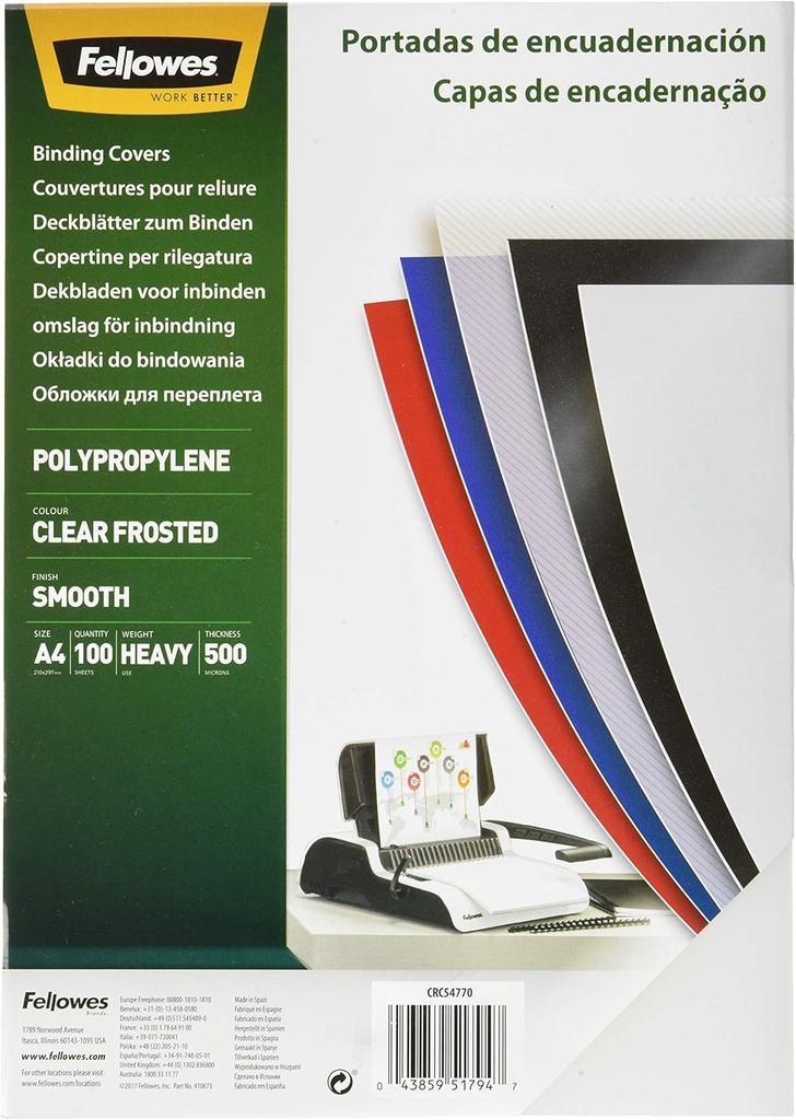 COUVERTURE RELIURE A4, PVC, bleu, 20pcs