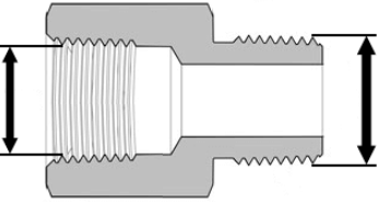 ADAPTATEUR, DN65 2''1/2 GAZ F / DN80 3" NPT M, inox