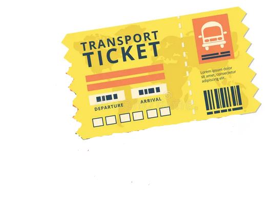 TITRE DE TRANSPORT trajet simple, pour transports en commun