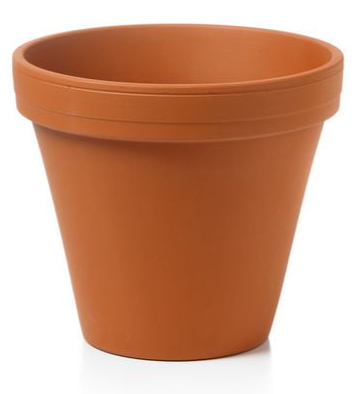 POT DE FLEURS, terre cuite, ±30x25cm, cylindrique