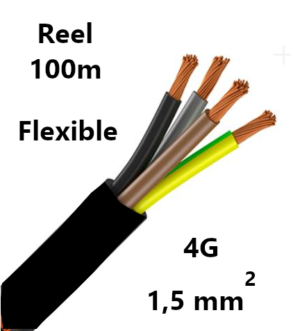 CABLE flexible, 4G1.5mm², reel of 100m