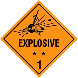 [PPACLABED1-] LABEL dangerous goods, class 1, explosive