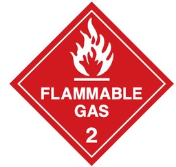 [PPACLABED2F] LABEL dangerous goods, class 2.1, flammable gas