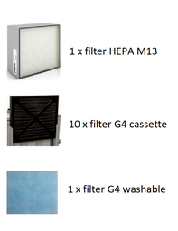 [CCLIVENT1FFS] (ventilation unit) FILTER SET 1m²xG4, 1xH13, 10xG4 cassette