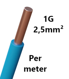 [PELECABW02RL] WIRE rigid, copper, 2.5mm², blue, per metre