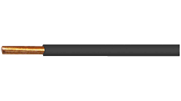 [PELECABW01RB] WIRE rigid, copper, 1.5mm², black, per metre