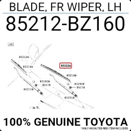 [YTOY85212-BZ160] (Avanza F651) Blade, Fr Wiper, LH