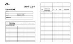 [ALSTSTOC4HW] STOCK CARD EN/FR, hardback, A4, recto-verso white, sheet