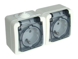 [PELETERM0SDS4] PRISE double, 2P+T/16A, en saillie, Schuko std., IP54
