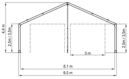 [CSHETENWW1-] TENTE ENTREPOT (WiikHall) 8,5x12x4,4 m, armature aluminium