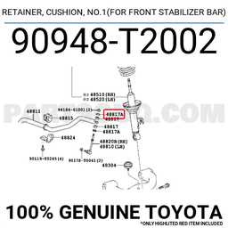 [YTOY90948-T2002] RONDELLE barre stabilisatrice, AV, KUN/LAN15