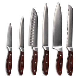 [PCOOUTENKSS] KNIVES (chopper, cook's, carver) kitchen, set of 5
