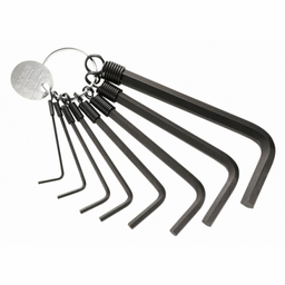 [PTOOHEXAS08RM] SET OF 8 HEXAGONAL KEYS 90°, long, 1.5-8mm + ring 87HL.JE8