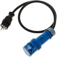 [PELEPLUGAEU3A] CABLE ADAPTATEUR, M: type E+F/EUR / F:CEE 16A, bleu, 1,5m