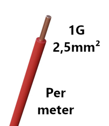 [PELECABW02RR] WIRE rigid, copper, 2.5mm², red, per metre