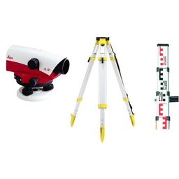 [CWATLANDS3-] LAND SURVEYING SET + tripod, measuring staff