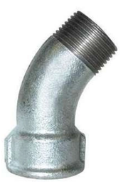 [CWATCGELT44IX] ELBOW COUPLING 45° threaded, galvanized, 4", FxM