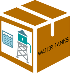[KWATMTANF10] (module 10 m³ metal frame water tank) TANK + ACCESSORIES
