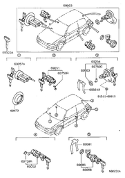 [YTOY69005-12880] CYLINDER & KEY SET ASSY CE90