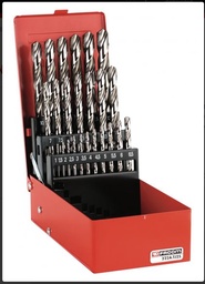 [PTOODRILM25PS] DRILL BITS, Ø1-13mm p½mm, for steel, 25 pcs, 222A.TJ25