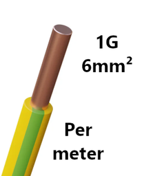 [PELECABW06RG] WIRE rigid, copper, 6mm², green/yellow, per metre