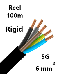 [PELECABL5G6R1] CABLE rigid, 5G6mm², reel of 100m