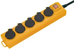 [PELEEXTD0225W] MULTI-OUTLET EXT.,3G2.5²/2m, 5x2P+E/16A,IP44,type E/FR+swit.