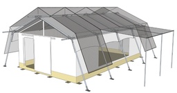 [CSHETENM45N2] (tent multipurp. 45m²) SHADE NET lateral opening + frame