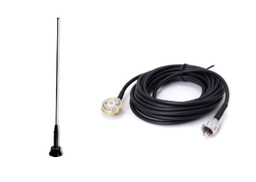 [PCOMVHFANAM4S] ANTENNE VHF NMO, 1/4 d'onde, mob., à visser + câble coaxial