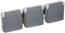 [PELETERMPSTG5] PRISE triple, ss boit. (Plexo) 2P+T/16A, Schuko, IP55, gris