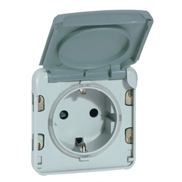 [PELETERMPSSG5] PRISE ss boit. (Legrand Plexo) 2P+T/16A, Schuko, IP55, gris