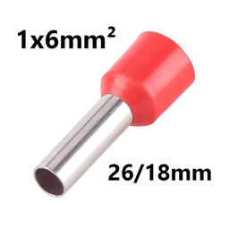 [PELECABEE06L] EMBOUT DE CABLE isolé, 1x6mm², 26/18mm