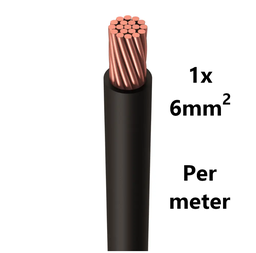 [PELECABW06FB] WIRE flexible, tinned copper, 6mm², black, per metre