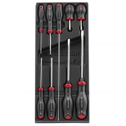 [PTOOSCRES09S] SCREWDRIVER SET flat, MOD.AT4, 9 pcs