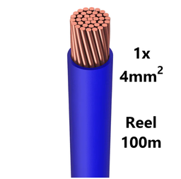[PELECABW04FL1] FIL DE CABLAGE souple, étamé, 4mm², bleu, bobine 100m