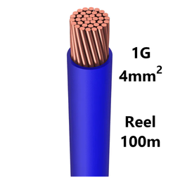 [PELECABW04FL1] WIRE flexible, tinned copper, 4mm², blue, reel of 100m