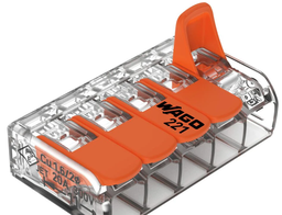 [PELECONNR155] CONNECTEUR RAPIDE (Wago) 5x1,5-2,5mm², pour fil rigide