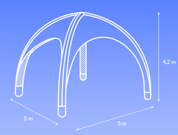 [CSHETENM25I] TENT dome, 25m², inflatable, white, w/o wall + access.