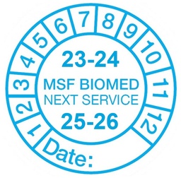 [PIDESTICBYM] STICKER NEXT SERVICE biomed equipment, 25mm, 1000pcs