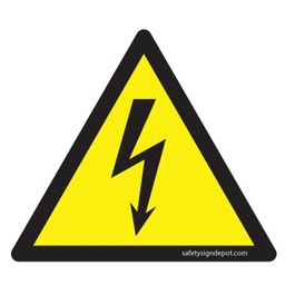 [PSAFSTICET5P] AUTOCOLLANT danger électrique, triangulaire 5cm, pictogramme