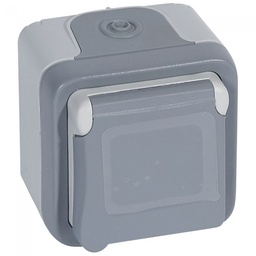 [PELETERMPSSU5] OLD/PRISE x1 (Legrand Plexo) 2P+T/13A, UK IP55, gris saillie