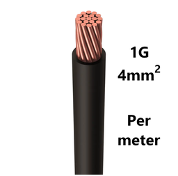 [PELECABW04FB] WIRE flexible, tinned copper, 4mm², black, per metre