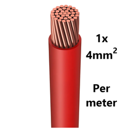 [PELECABW04FR] FIL DE CABLAGE souple, étamé, 4mm², rouge, le mètre