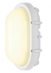 [PELELIGLC084S] CEILING LIGHT LED, 8W, 3000K, IP44, oval, satin finish