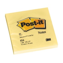 [ASTANOTEA7BY] BLOC DE PAPIER autocollant (Post-it) 76x76mm, jaune