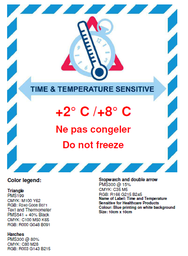 [PPACIATALT81] ETIQUETTE IATA produits de santé sensibles +2/8°C, 10x10cm