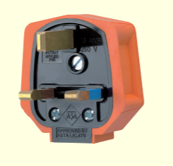 [PELEPLUGK23PO] PLUG male, plastic, orange, type G/UK, 2P+E 13A + fuse